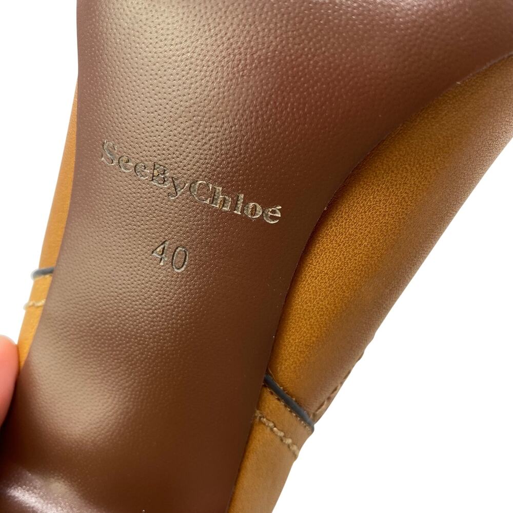 See By Chloé Lara Tan Soft Calfskin Leather Corset Heel Boots Box 40 - Picture 13 of 14